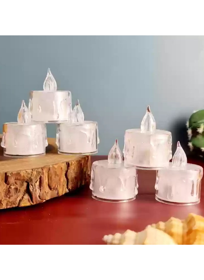 PARTY FUN LED Tea Light  Candle Set - 6 Pcs Yellow Color Flameless Ambiance  - Image 1