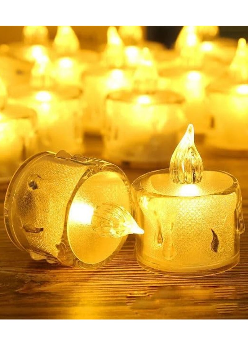 PARTY FUN LED Tea Light  Candle Set - 6 Pcs Yellow Color Flameless Ambiance  - Image 4