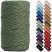 NOANTA Olive Green Macrame Cord 4mm x 109yards Colored Macrame Rope Cotton Rope Macrame Yarn Colorful Cotton Craft Cord for Wall Hanging Plant Hangers Crafts Knitting - Image 2