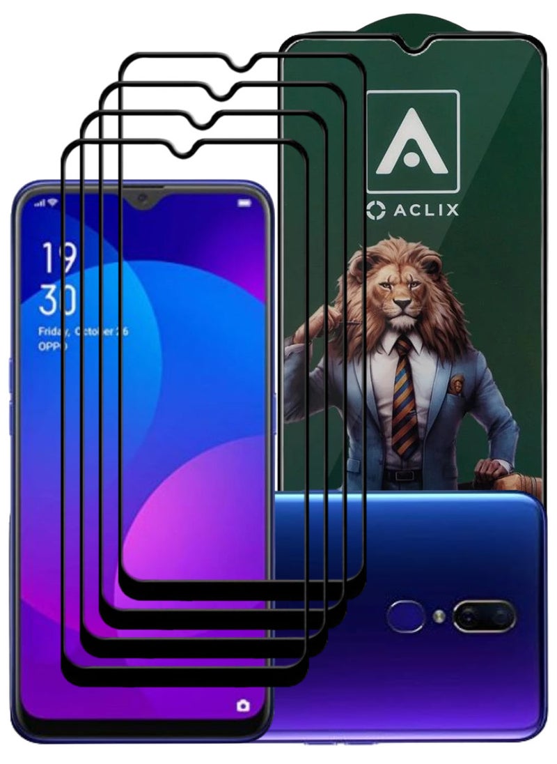 ACLIX 4 Pieces Antistatic ESD Dustproof Premium Quality High Definition Tempered Glass Screen Protector Designed For Oppo F11 - Image 1