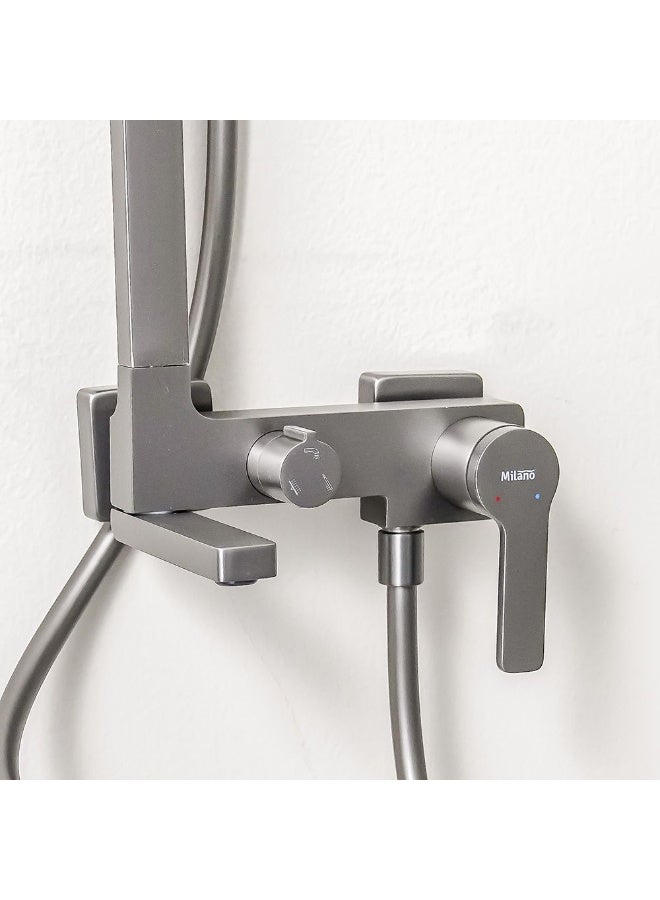 Milano Hope Rain Shower Column Set Gun Metal Complete Bathroom Kit - Image 4