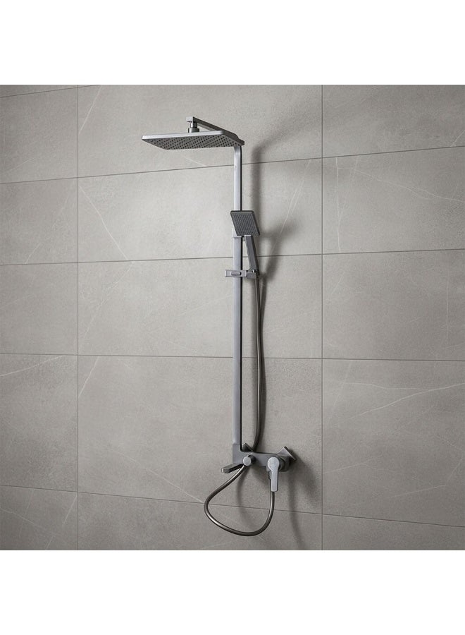 Milano Hope Rain Shower Column Set Gun Metal Complete Bathroom Kit - Image 1