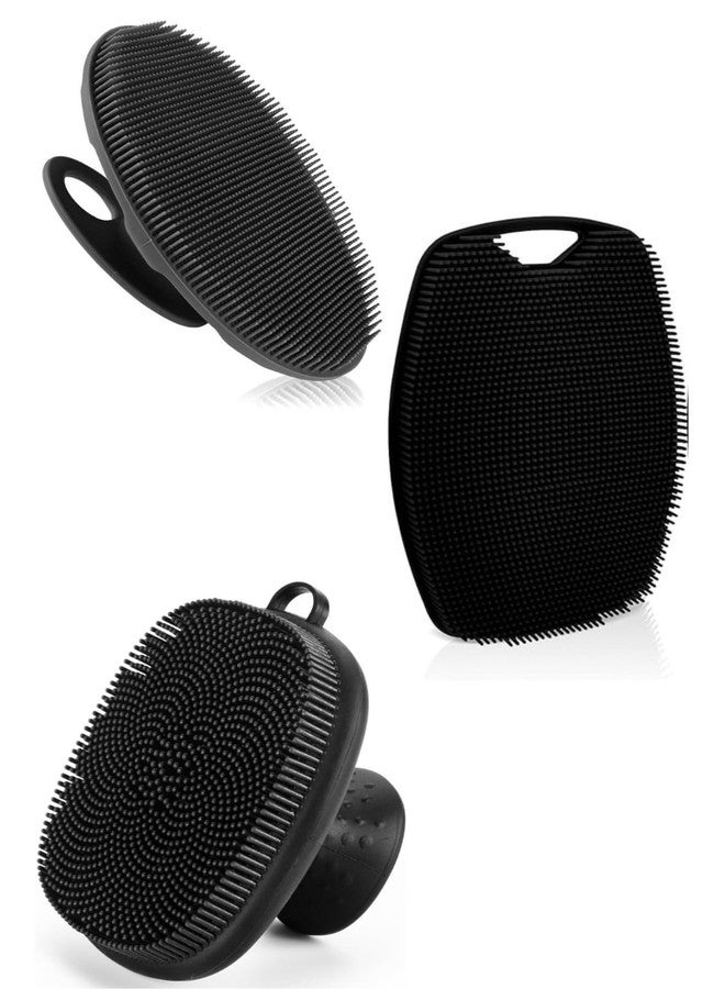 DR.VS Premium Silicone Body Scrubber for Shower - Soft Exfoliating Bath Brush with Hand Grip for Men & Women | Deep Cleansing, Gentle Massage & Quick Dry | Hygienic, Durable & Body Massage Scrubbing Brush(Pack of 3). - Image 1