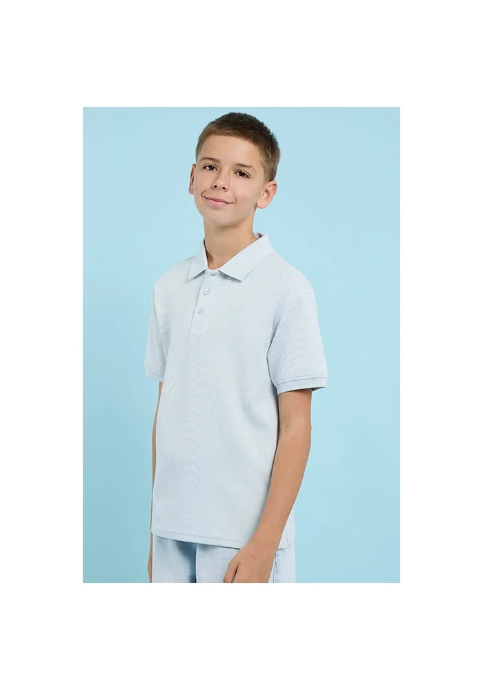 R&b Textured Polo T-Shirt with Short Sleeves