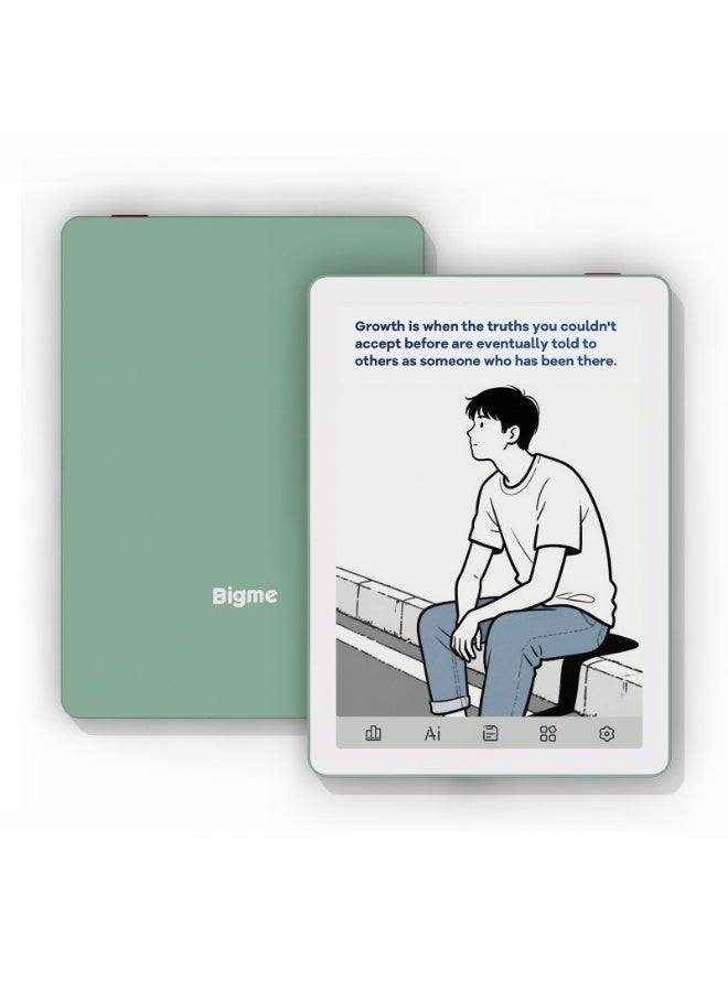 Bigme B6 6-inch Color E-ink Reader in Green - Android 14, 4GB RAM + 64GB Storage, Eye-Friendly Display, Lightweight Design portable ebook reader built in Google play store - Image 1