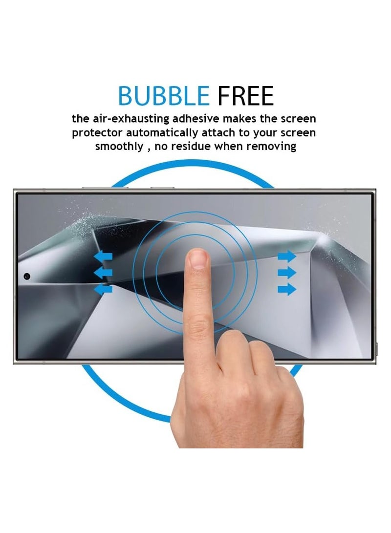 Glass Full Glue Screen Protector For Samsung Galaxy S24 Ultra 6D CURVED Black - Image 3