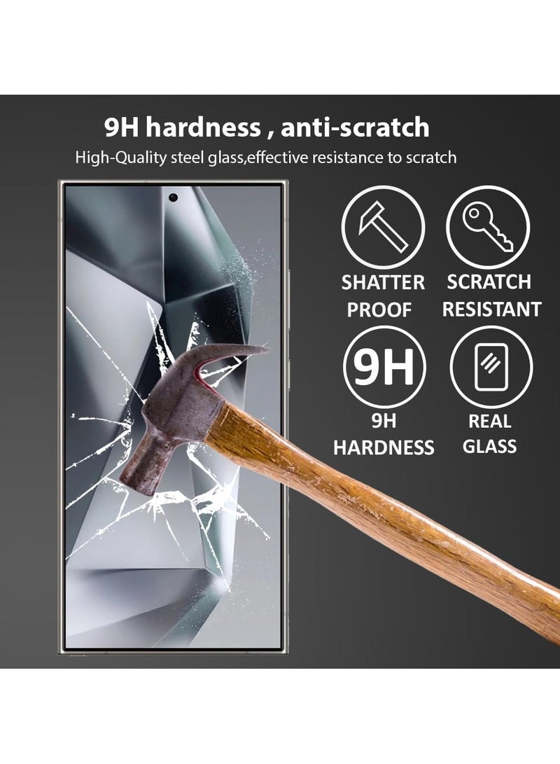 Glass Full Glue Screen Protector For Samsung Galaxy S24 Ultra 6D CURVED Black - Image 4