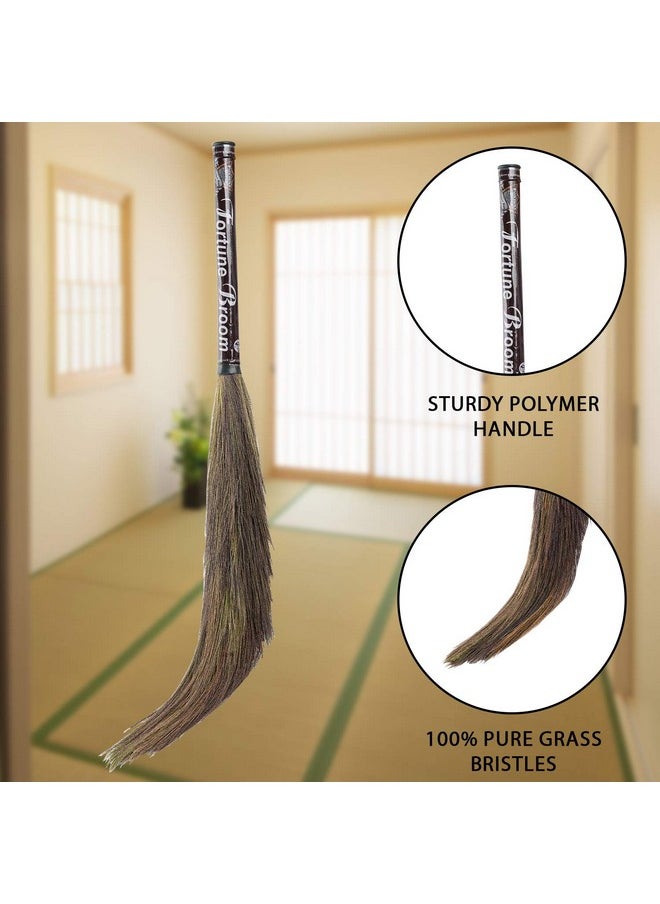 Zureni Br-01 Rooster Broom Phool Jhadu Natural Mizoram Heavy Duty 17.3 Inchs Long Grass With Laminated Plastic Handle, Dust Removal, And Floor Cleaning  - Image 4