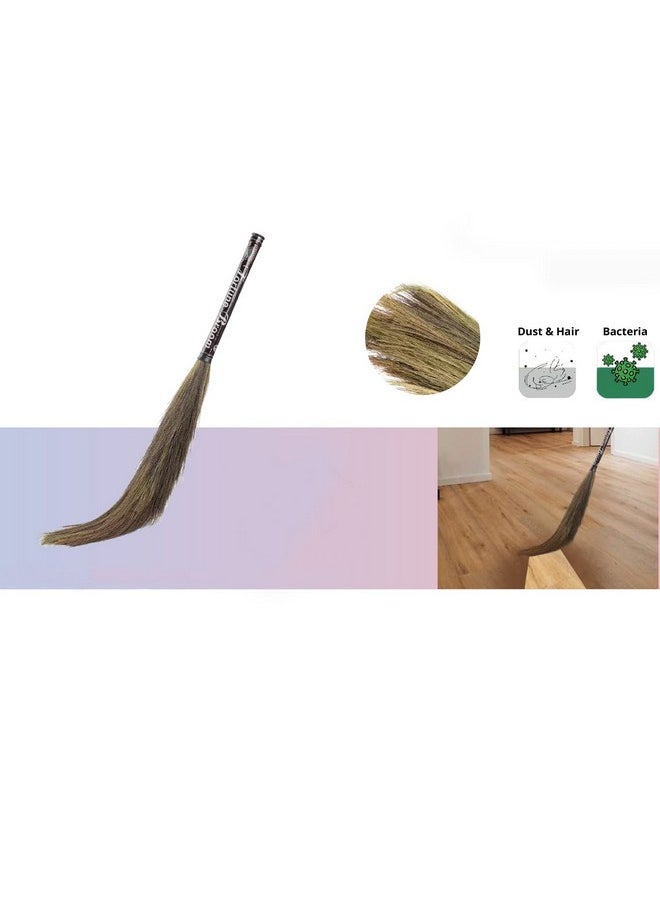 Zureni Br-01 Rooster Broom Phool Jhadu Natural Mizoram Heavy Duty 17.3 Inchs Long Grass With Laminated Plastic Handle, Dust Removal, And Floor Cleaning  - Image 2