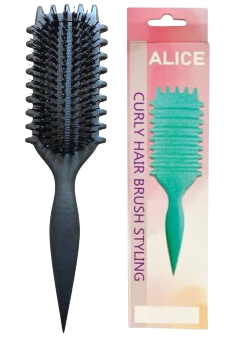 Alice Curly Hair Brush Black – Effortless Detangling & Styling for Curly, Wet & Dry Hair with Lightweight Design - Image 2