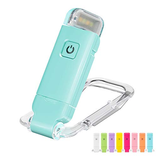 HONWELL Rechargeable Clip On LED Book Light 3 Brightness Levels Dimmable Bookmark Light for EyeProtection Portable Reading Lamp for Bookworms Travel Blue