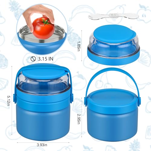 JXXM 2 in 1 Double Insulated Food Jar 8oz Soup Thermo with Snack Container Kids Thermo for Hot Food Lunch Containers Wide Mouth Vacuum Stainless Steel Leak Proof for School Travel(Blue) - Image 5