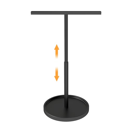 STWWO Hand Towel Stand Hand Towel Holder for Bathroom Countertop Kitchen 165IN Adjustable Retractable TShape Hand Towel Rack Matte Black - Image 1