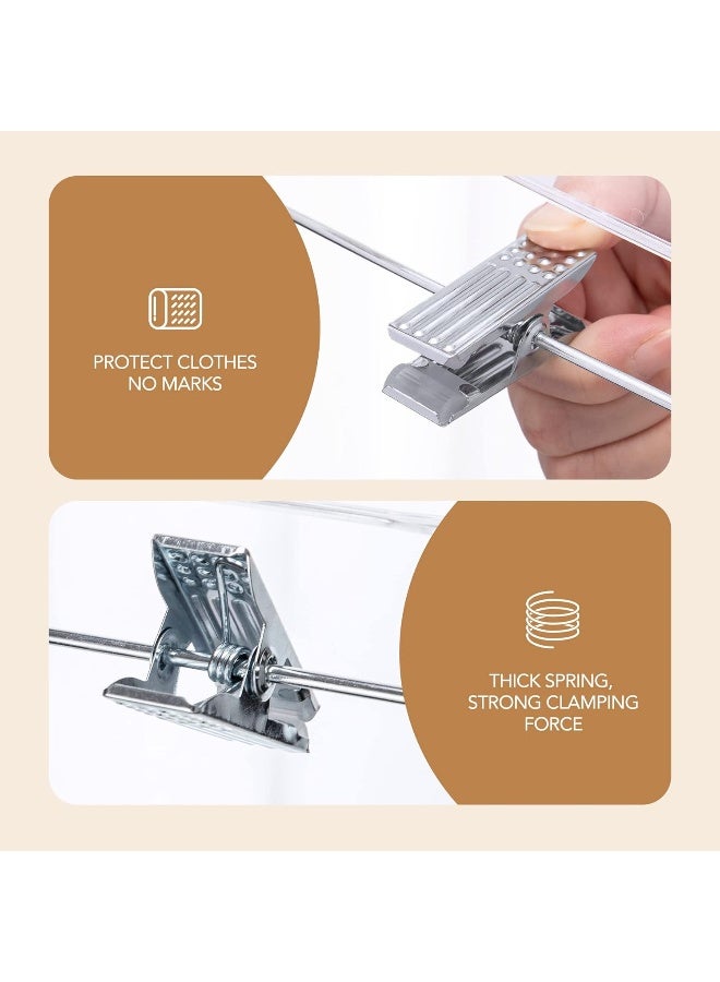 HOUSE DAY Pants Hangers 12 Pack Skirt Hangers with Clips 14 Inch Clear Hangers 360-Rotating Stainless Steel Clips - Image 5