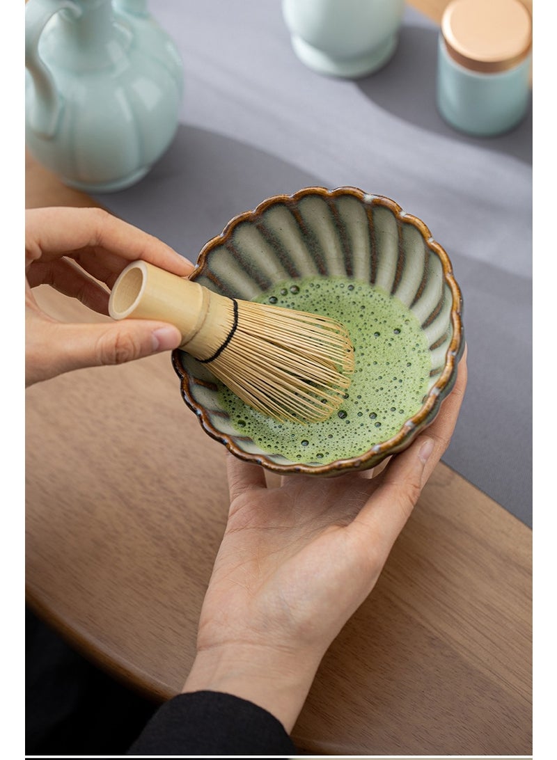 WALALLA Matcha Tea Whisk Set, Ceremonial Matcha Tea Set with Matcha Bowl, 100-Prong Bamboo Whisk, Bamboo Scoop, Ceramic Whisk Holder and Tea Ceremony Accessories - Image 5