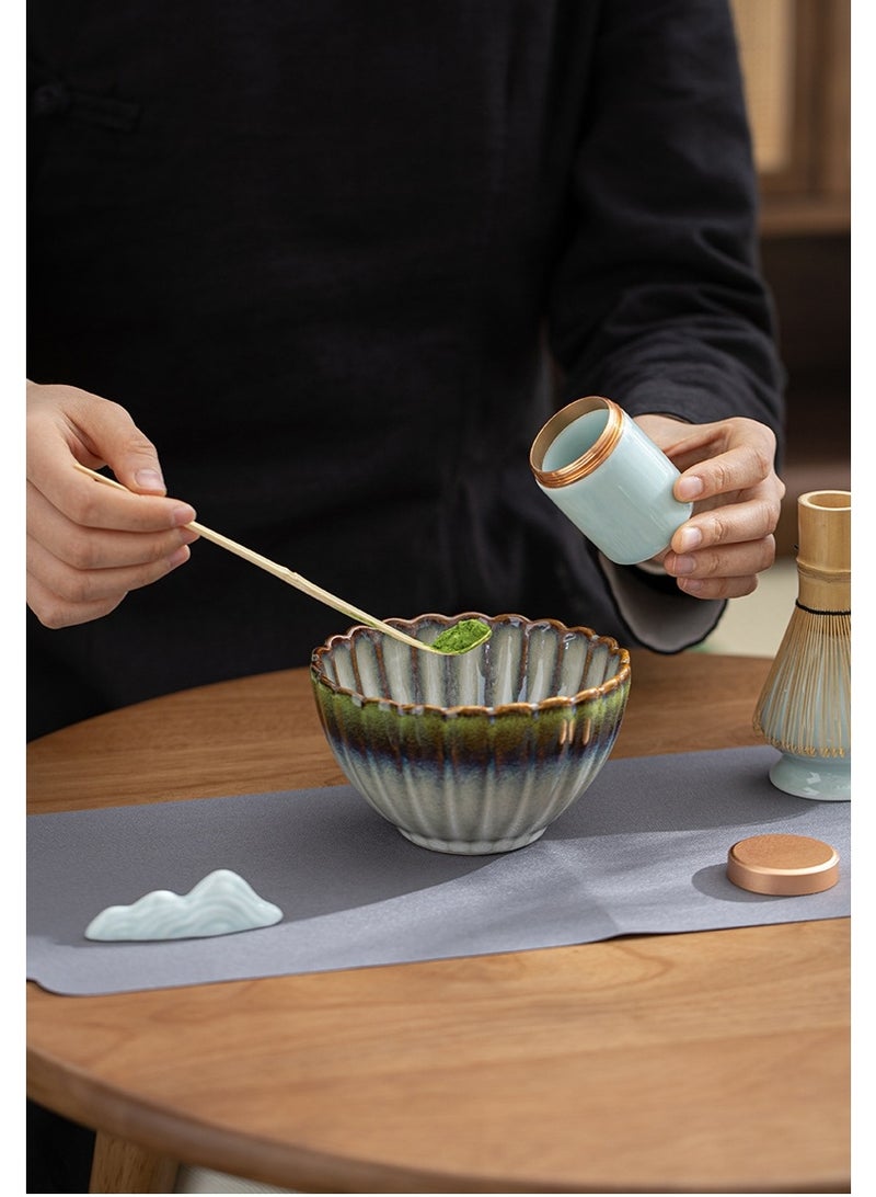 WALALLA Matcha Tea Whisk Set, Ceremonial Matcha Tea Set with Matcha Bowl, 100-Prong Bamboo Whisk, Bamboo Scoop, Ceramic Whisk Holder and Tea Ceremony Accessories - Image 4