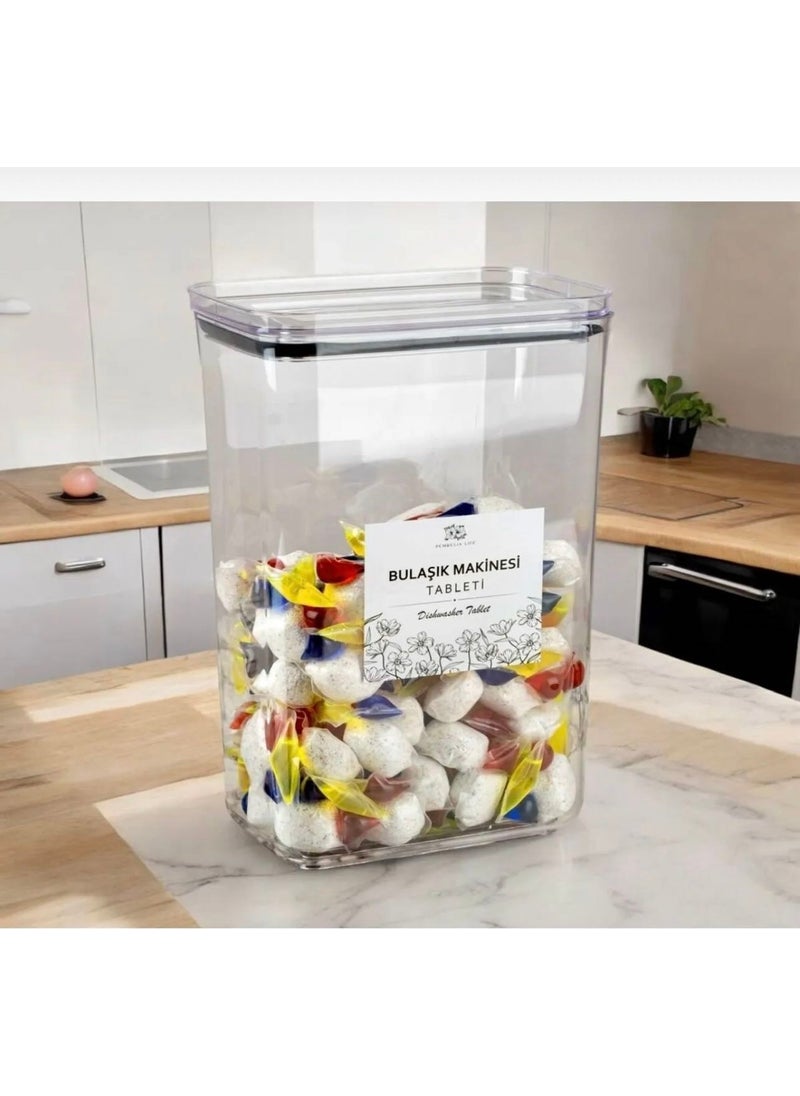 Kitchen Pembelia Decorative Rectangular Dishwashing Tablet Detergent Box Jar  - Image 1