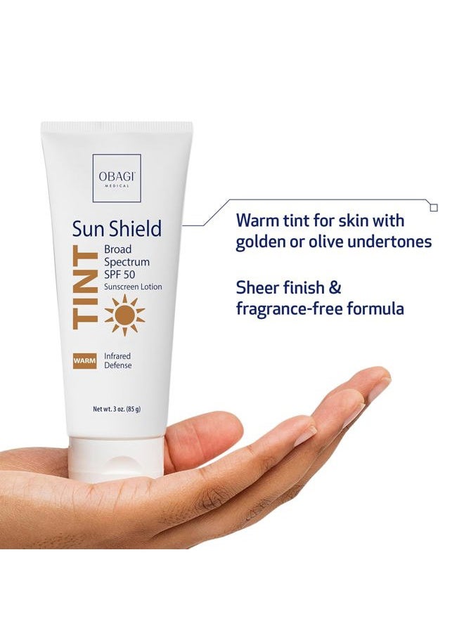 Obagi Medical - Obagi Sun Shield Tinted Sunscreen – Broad Spectrum SPF 50 Protection from the Sun – Warm Tint – 3 oz Pack of 2 - Image 1