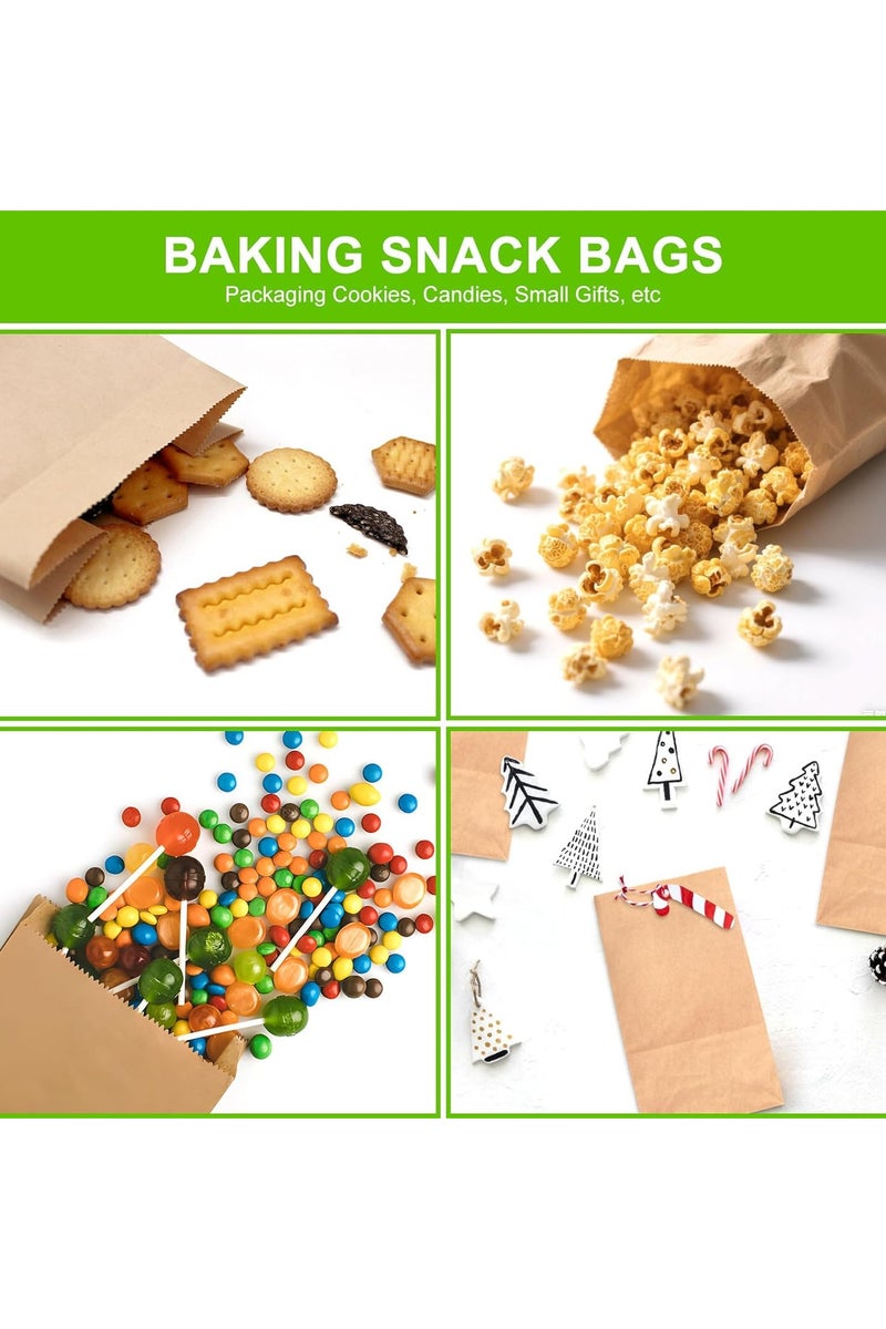 50 Pcs Brown Paper Lunch Bag Sandwich Kraft Paper Bags Strong & Durable:18x11x32cm, Paper Food Bags, Paper Lunch Bags, Kraft Paper, Sweet Bags Without Handles for Wedding Birthday Party  - Image 5