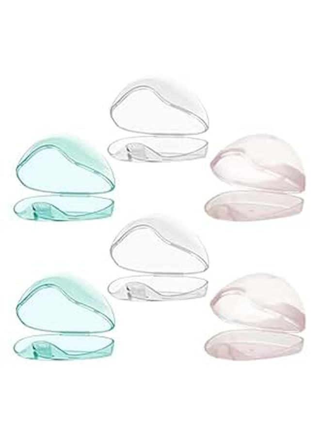 6pcs Portable Triangle Soother Holder Storage Box Set Dustproof Pacifier Organizer for Newborns Nursery and Travel Use