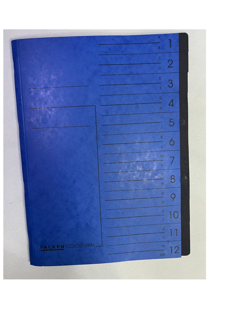 Falken Colorspan Index Folder 7 Compartment 7 Fächer Blue - Image 1