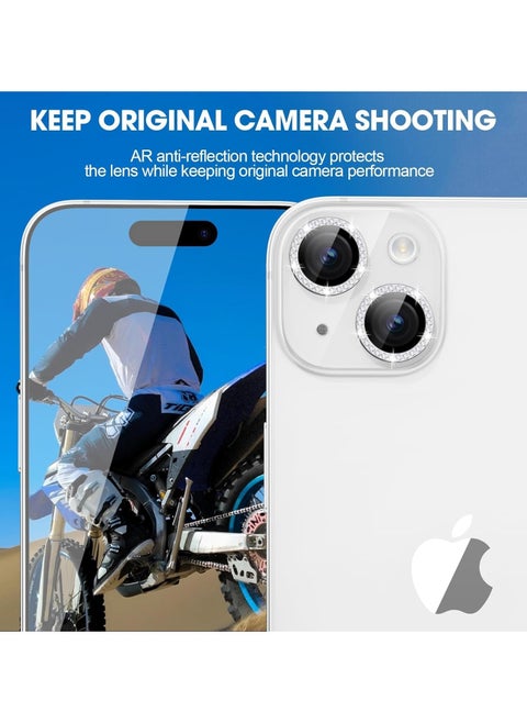 Glass Screen Protector For Camera Lens Compatible With Apple Iphone 14/14 Plus - Silver