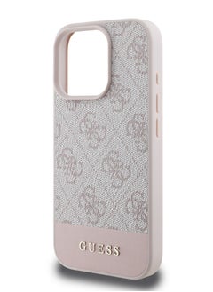 GUESS 4G PU With Bottom Stripe Classic Logo Case for iPhone 16 Pro - Pink  - Image 2