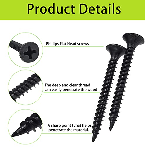 JERLITU M3 Flat Head Wood Screws Assortment Fasteners Kit 420pcs,Phillips Drive Countersunk Head Self-Tapping Screws,304 Stainless Steel,Contains 20pcs M6 Screw Anchors - Image 4