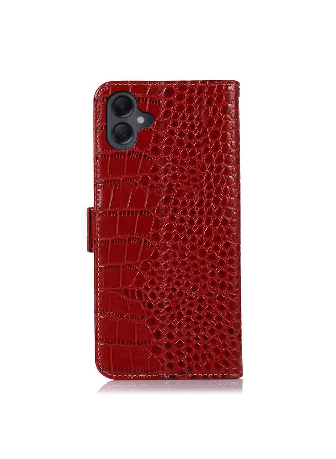 اس-توب جراب لهاتف Samsung Galaxy A06 4G مصنوع من جلد التمساح بطبقة علوية من جلد البقر - Image 4