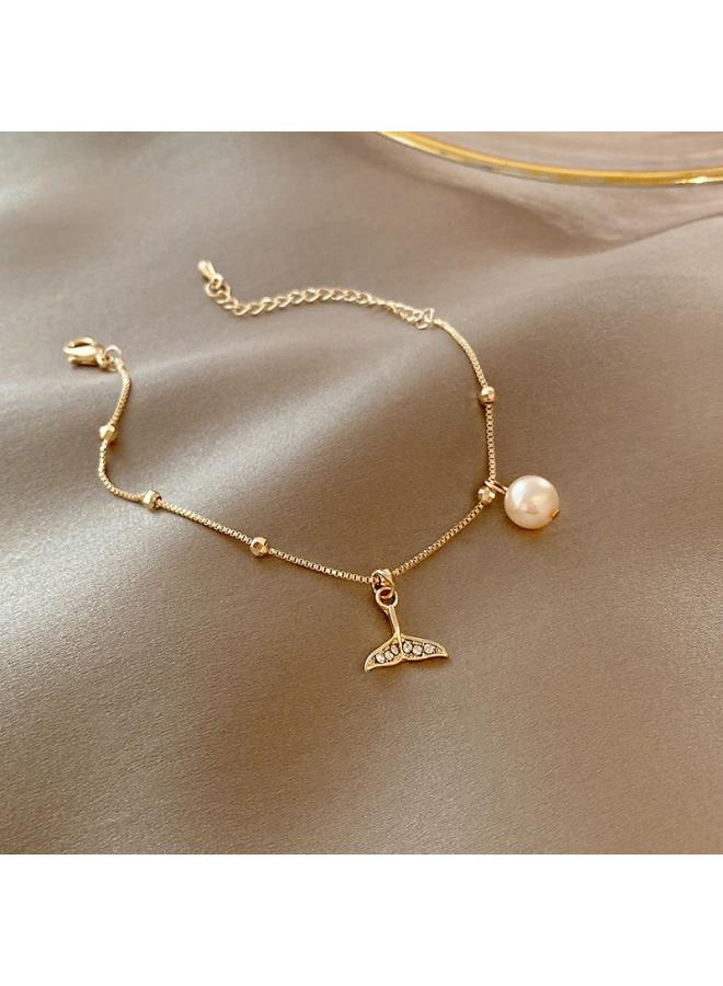 Korean Vintage Pearl Bracelet Women High-end Sense Niche Titanium Steel Bracelet Couples Bracelet Jewelry