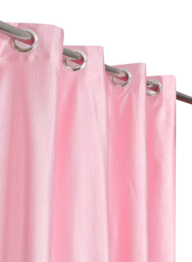 Yarnis Elegant Polyester Solid Plain Curtain for Home, Living Room, Bedroom Decor I Pack of 3 I (Baby Pink & White, Window_5 FT) - Image 3