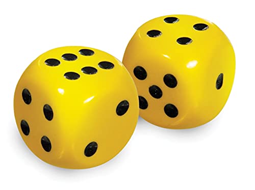 MaxiAids Low Vision Large Dice Yellow with Black dots - Image 1