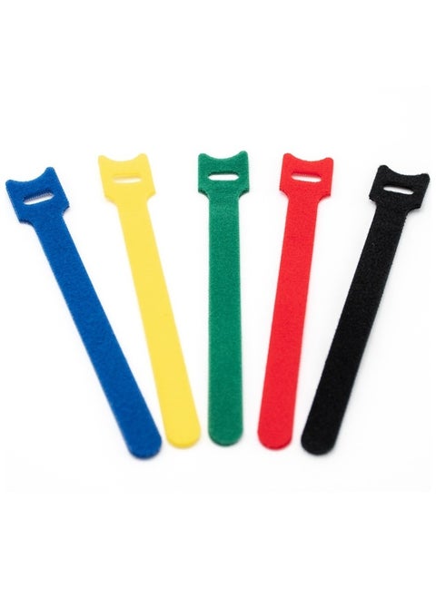 50pcs Reusable Self-Adhesive Cable Ties - Heavy Duty Nylon Hook & Loop Straps for Cord Organizer, Color Coding