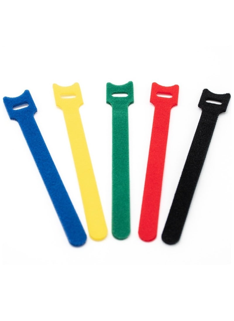 50pcs Reusable Self-Adhesive Cable Ties - Heavy Duty Nylon Hook & Loop Straps for Cord Organizer, Color Coding