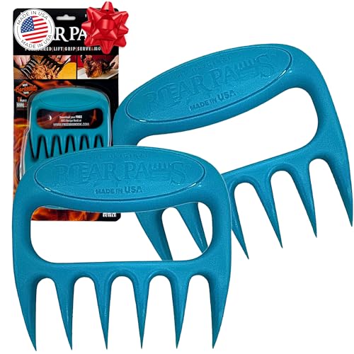 Bear Paws Meat Claws - The Original BBQ Meat Shredder Claws for Pulled Pork, USA Made - Easily Lift, Shred, Pull and Serve Pork, Chicken, Brisket and Turkey - Valentine’s Day Gifts for Men (Teal) - Image 1