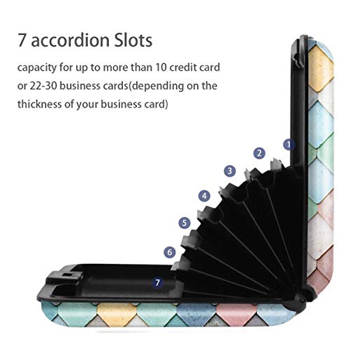 Coco Rossi Mini Credit Card Holder for Women,RFID Blocking Slim Hard Card Case ID Case Travel Wallet,Colored rhombus - Image 3