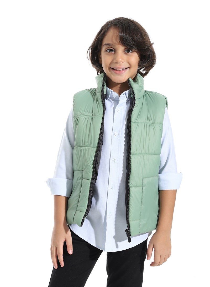 Andora Zipper Closure Pump Vest _ Light Green - Image 1