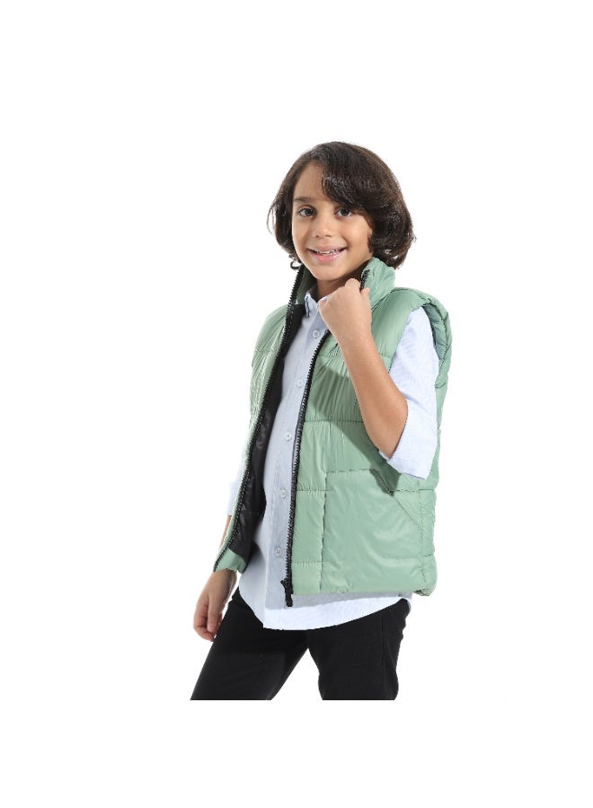 Andora Zipper Closure Pump Vest _ Light Green - Image 4