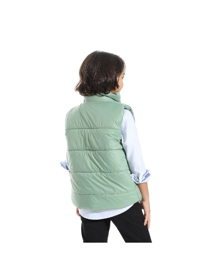 Andora Zipper Closure Pump Vest _ Light Green - Image 2