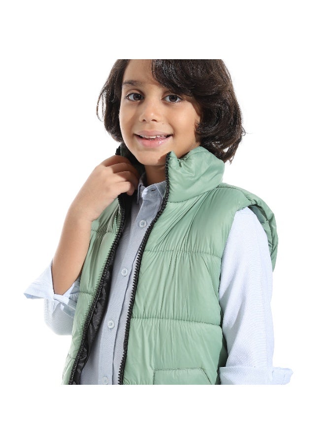 Andora Zipper Closure Pump Vest _ Light Green - Image 3
