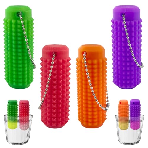 Deiviko 4PCS Little Ouchies Pain Fidget Pocket Mini Fidget Toy for Adults Pain Stim Fidget 3D Printed Venting Key Pendant Spiky Grippie Stim Keychain ColorChanging 30 Novelty Gifts for Friends - Image 1