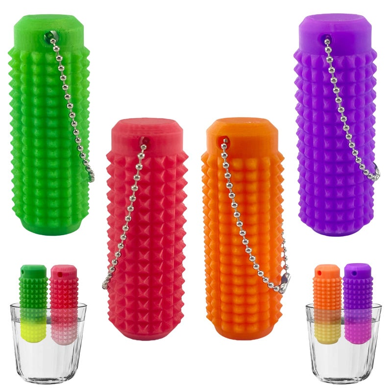 Deiviko 4PCS Little Ouchies Pain Fidget Pocket Mini Fidget Toy for Adults Pain Stim Fidget 3D Printed Venting Key Pendant Spiky Grippie Stim Keychain ColorChanging 30 Novelty Gifts for Friends - Image 3