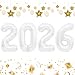 ChicQuench 2026 Balloons 2026 Number Balloons 2026 White Balloon Foil Happy New Year Balloon for New Year Eve Party Supplies 2026 Graduation Decorations Anniversary Birthday Home Office Decorations 16 Inch - Image 2