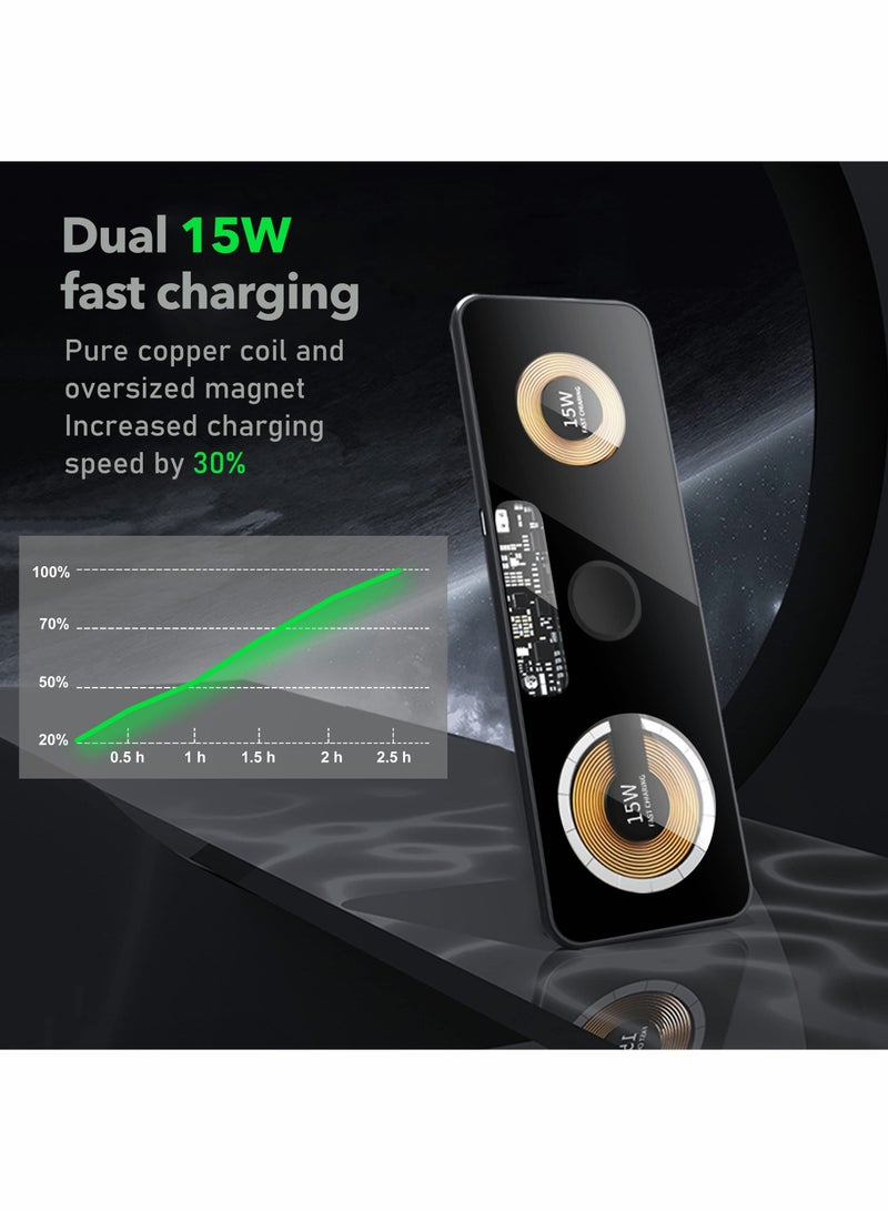 Captaintech 3 in 1 Wireless Charger,Transparent Magnetic Charging Station,Fast Wireless Charging Pad for iPhone 14/13/12/Pro/Max/SE,AirPods Pro,for iWatch,for Samsung Galaxy Phones(Adapter Included) - Image 4