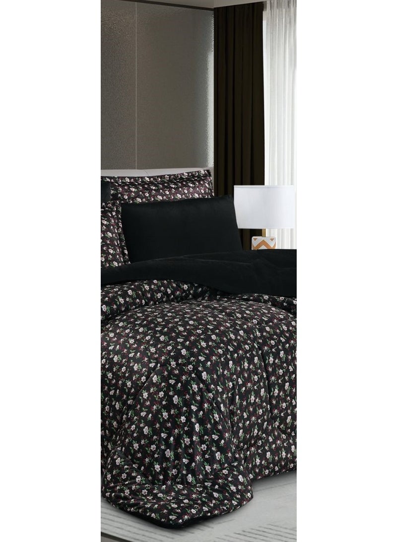 Horse Double bedspread made of soft velvet and fur with a floral design to provide you with warmth and comfort - Image 3