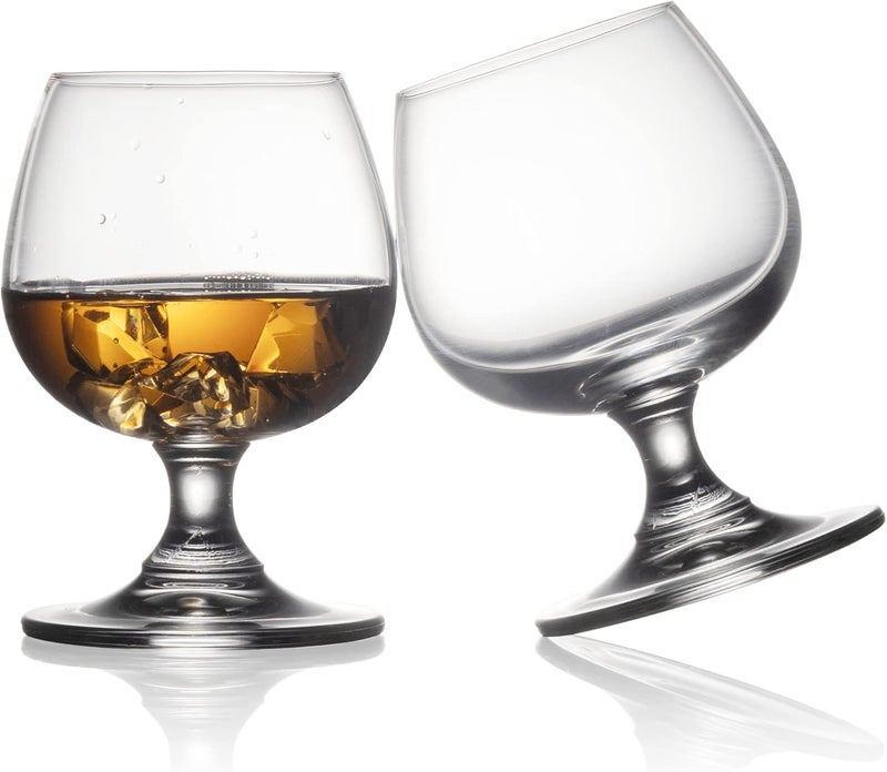 BothEarn Small Clear Brandy Snifter Set of 2, 8.5 Ounce (250 ml) Crystal Whiskey Cognac Glass, Good for Wedding Bar Party Home Cocktail - Image 1