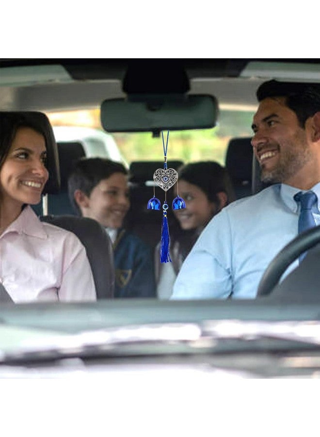 HASTHIP® Door Hanging Bell Auspicious Evil Eye Door Hanging Dual-Bell Hollow Out Heart Evil Eye Charming Tassel Door Hanging Wall Hanging for Home Decor - Image 5