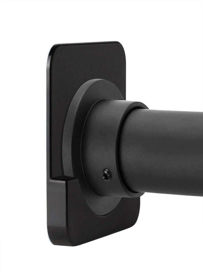 CANRAY Black Shower Curtain Rod Holder for Wall Mount | Adhesive Shower Tension Rod Retainer for Tile | No Drilling | Stick On | 2 Pack, (Shower Curtain Rod Not Included) - Image 1