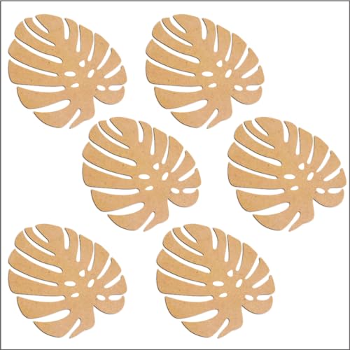 PICRAZEE Leaf Shape MDF Wooden Coasters for DIY Craft, Mandala Art, Resin Art, Painting, Decoration Craft Kit (LC_6) - Image 3
