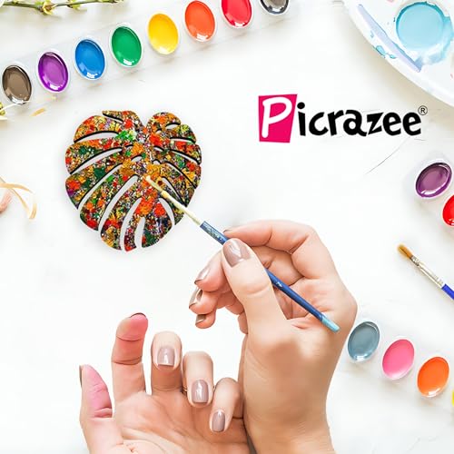 PICRAZEE Leaf Shape MDF Wooden Coasters for DIY Craft, Mandala Art, Resin Art, Painting, Decoration Craft Kit (LC_6) - Image 4